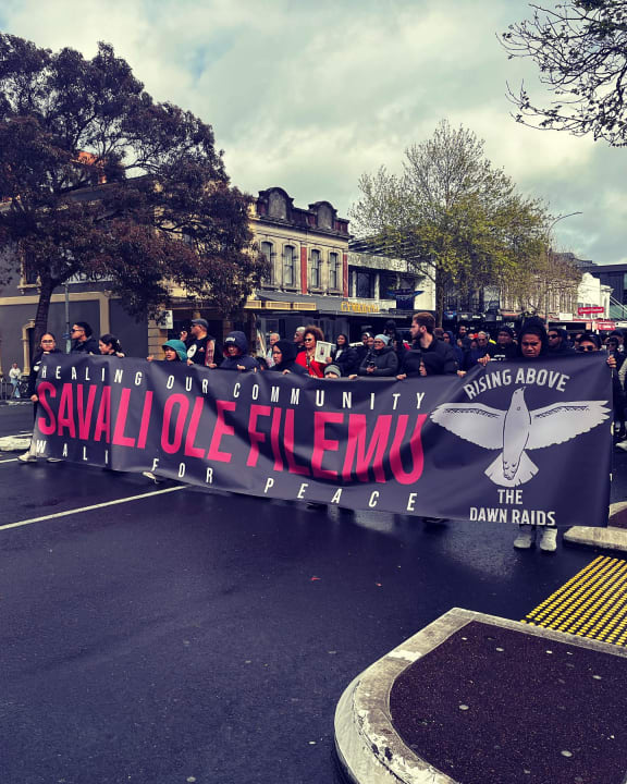 Dozens took part in the Savali Ole Filemu peaceful march in Central Auckland urging politcal parties to protect overstayers