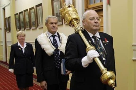 The mace is the symbol of the Speaker's authority, as the presiding officer of the New Zealand House of Representatives. It is carried in procession of the Serjeant-at-Arms when the Speaker enters Parliament to commence each day's sitting.
