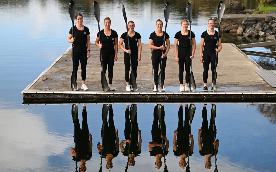 L-R: Aimee Fisher, Lucy Matehaere, Alicia Hoskin, Dame Lisa Carrington, Tara Vaughan and Olivia Brett.
New Zealand Women’s Canoe Sprint Team for the 2024 Paris Olympic games.