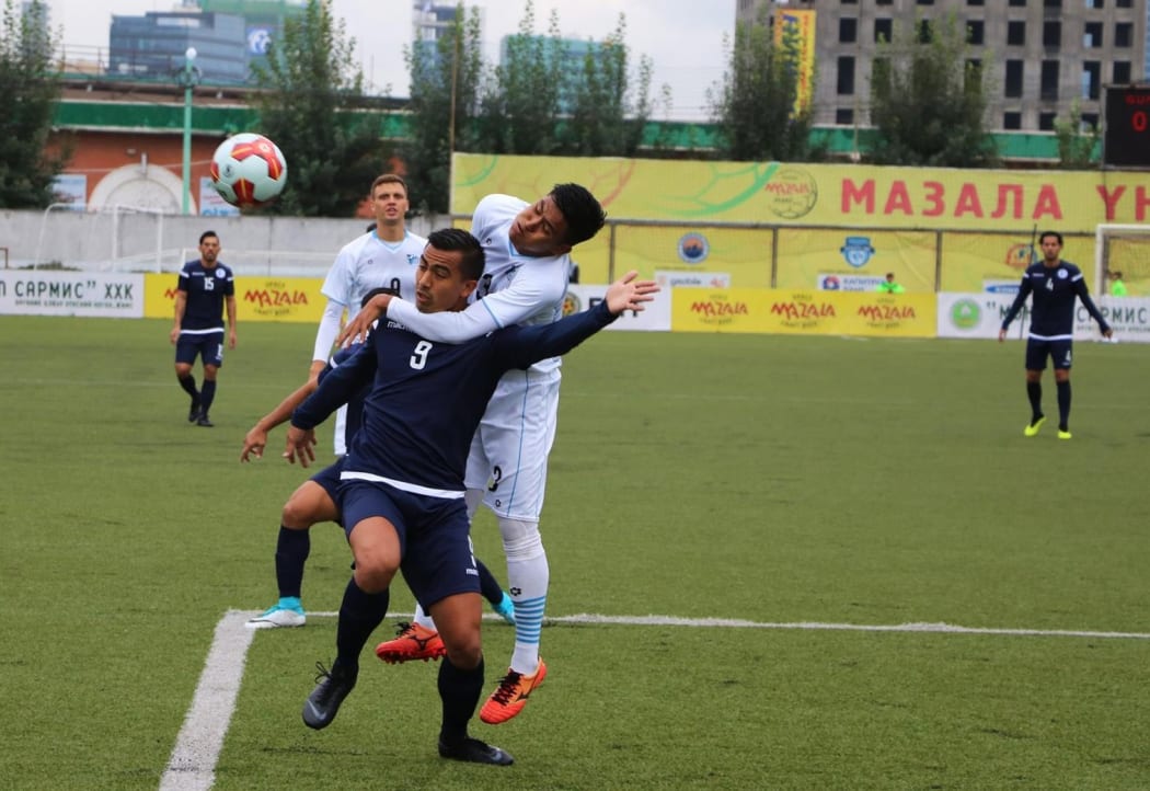 Matao striker Marcus Lopez (9) scored twice against CNMI.