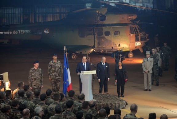 President Francois Hollande in Bangui.