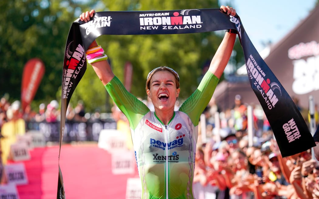 Teresa Adam winner of Nutrigrain Ironman, Taupo, New Zealand, Saturday 07 March 2020. Copyright photo: John Cowpland / www.photosport.nz