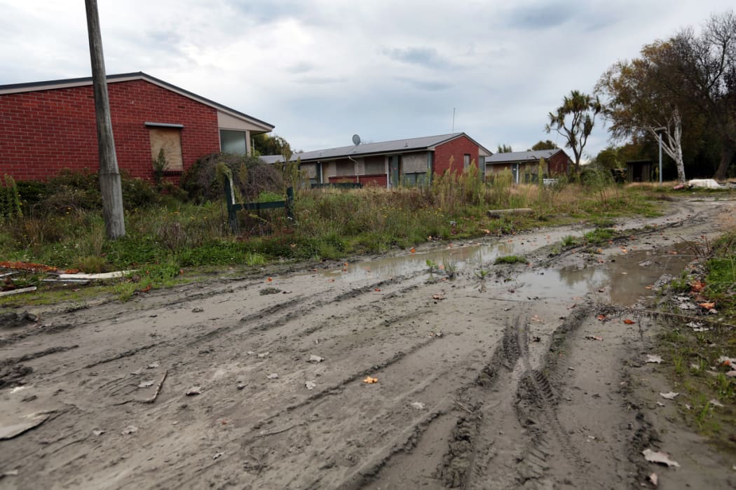 Liquefaction in the Christchurch red zone.