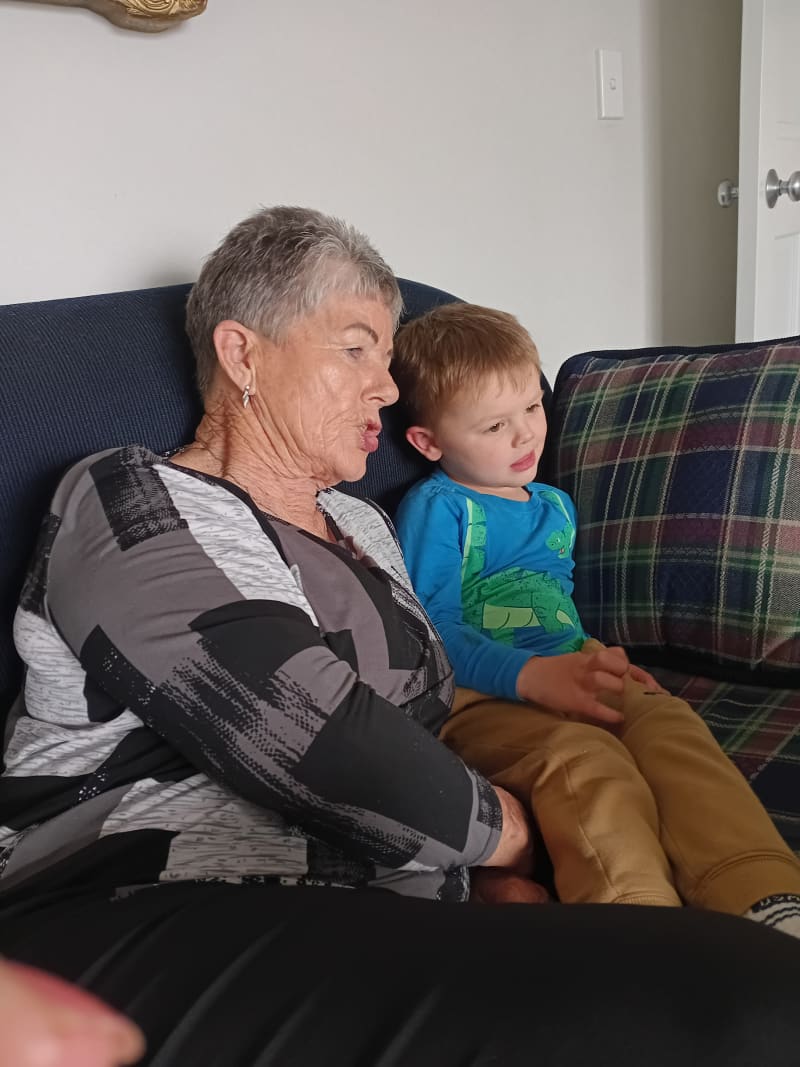 Virginia Taylor with her youngest grandson, Nickson.