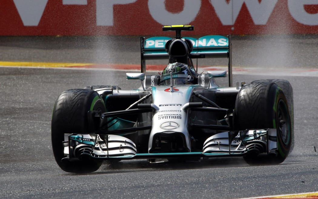Nico Rosberg drives in the Belgium Grand Prix.