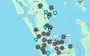Map of Auckland and Northland broadband internet outage.
