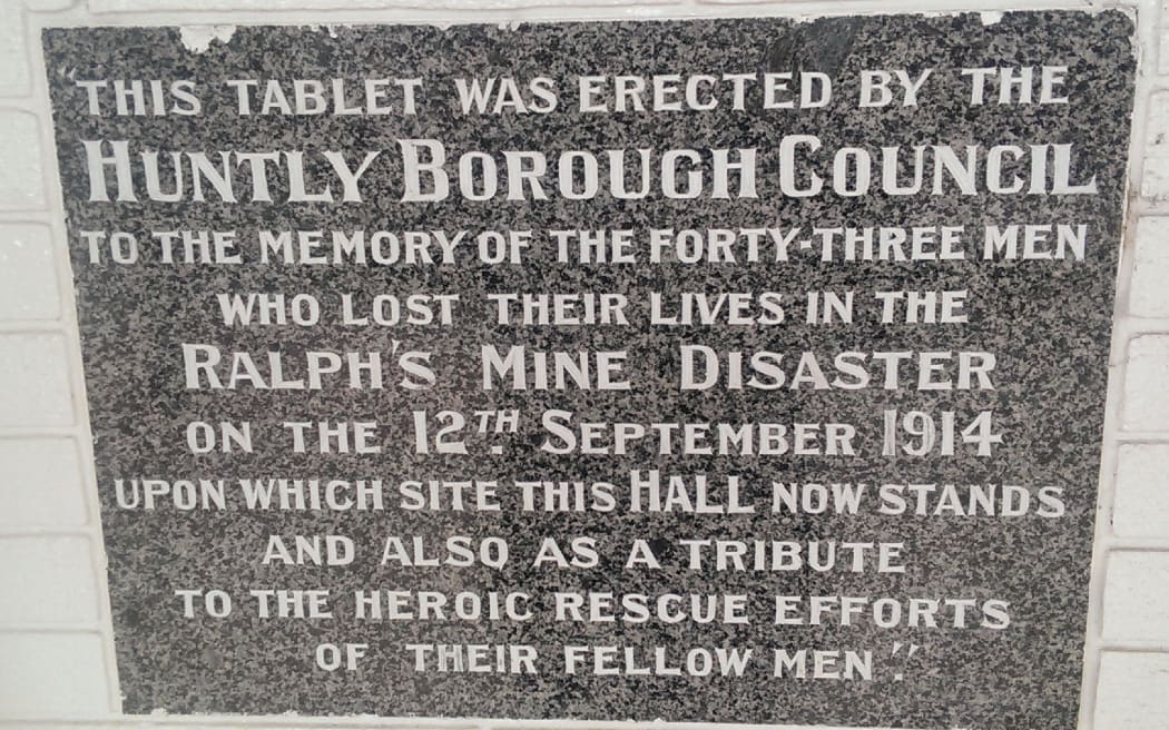 A memorial to the 43 men killed in the 1914 Ralph Mine disaster.