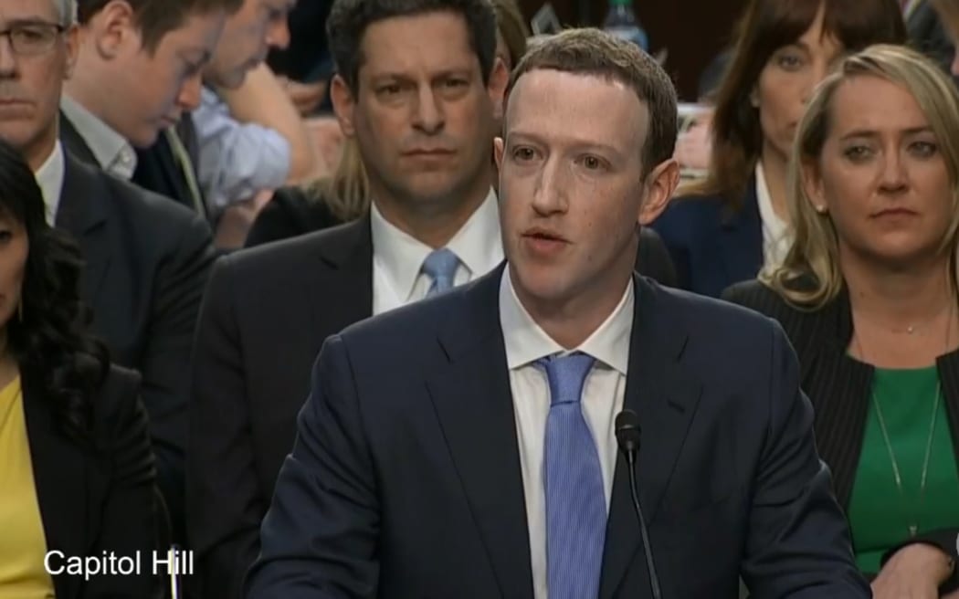 Mark Zuckerberg gives testimony before Congress.