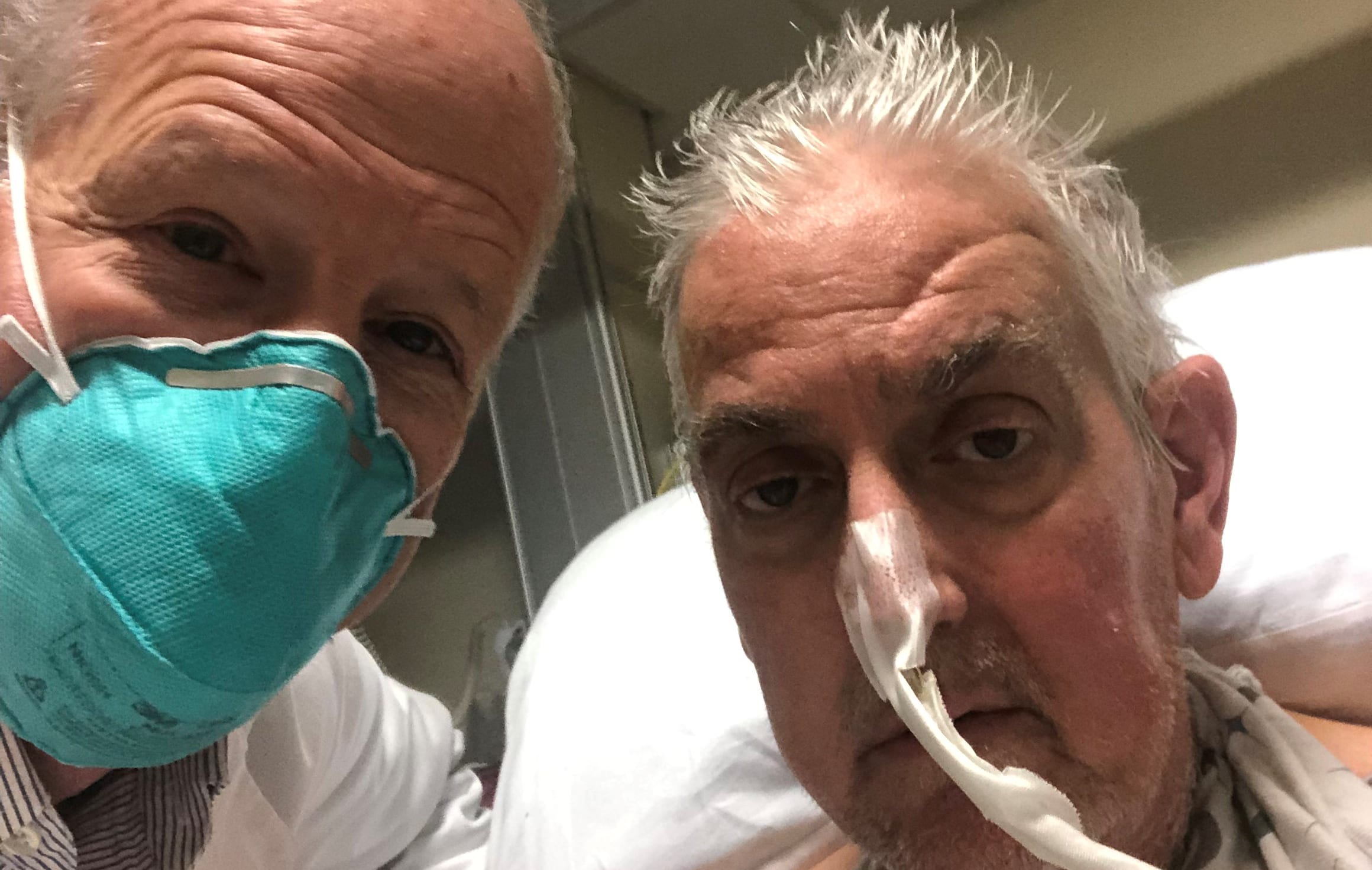 Surgeon Dr Bartley Griffith and patient David Bennett. Bennett is the first person in the world to get a heart transplant from a genetically-modified pig