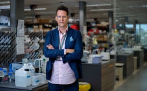 Professor Matthew Kemp posing for a portrait at the fetal therapeutics laboratory at the Yong Loo Lin School of Medicine, National University of Singapore, 28 March 2022.