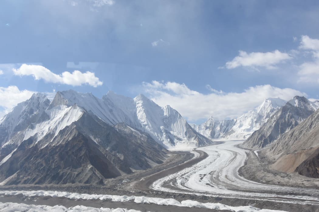 A view from Saichen glacier, where India and Pakistan both claim the area and have thousands of soldiers stationed there in Siachen.