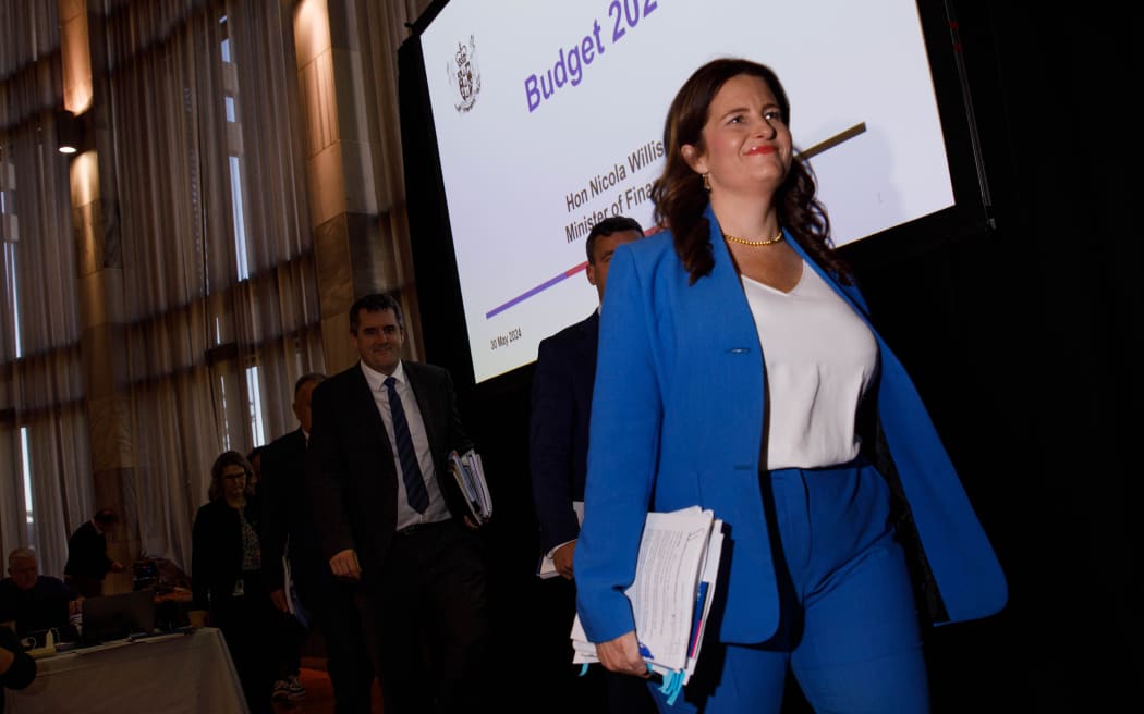Nicola Willis on Budget Day 2024.