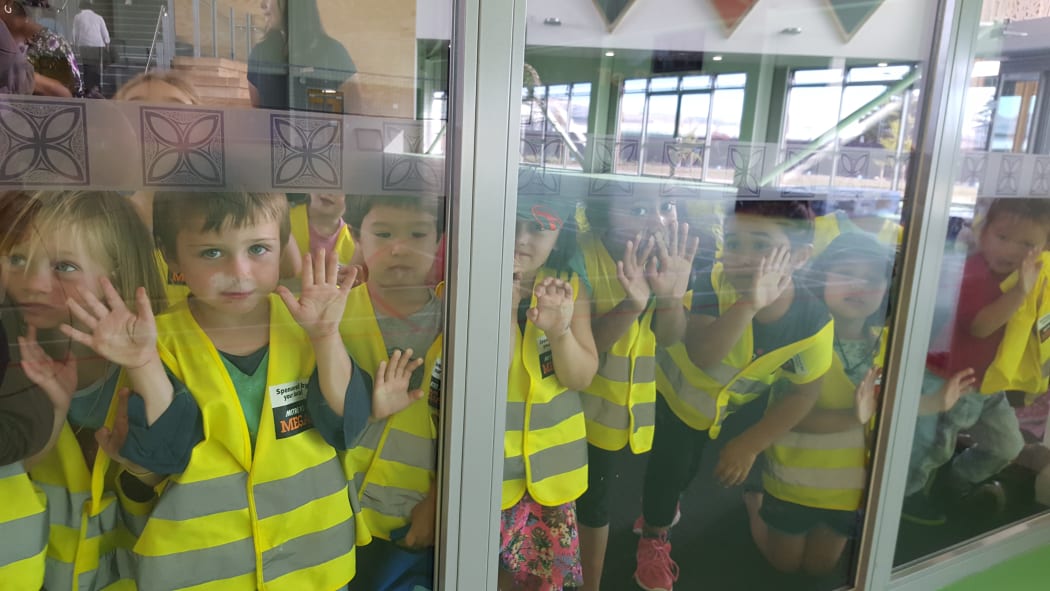 Preschoolers from Kidsfirst Portsmouth come to check out the new Haeata Community Campus.