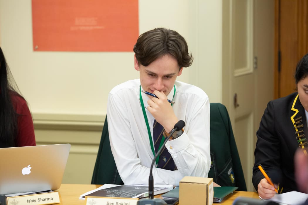 The 2019 Youth MP for Simon Bridges, Ben Sokimi, on a Youth Parliament select committee.