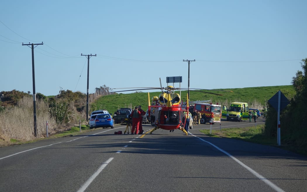The scene of the crash on SH3 that claimed five lives.