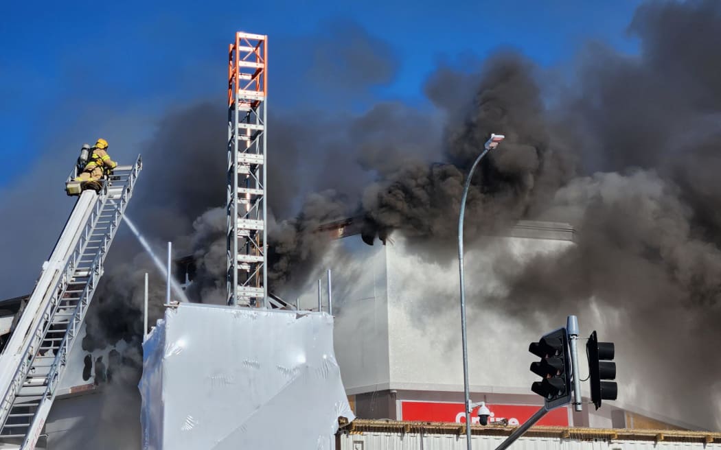 Fire at New World supermarket in Victoria Park, Auckland