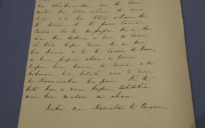 Letter written by Hariata Ronga, wife of Hone Heke, to Sir George Grey in 1851 protesting the building of a new town in Mangonui.