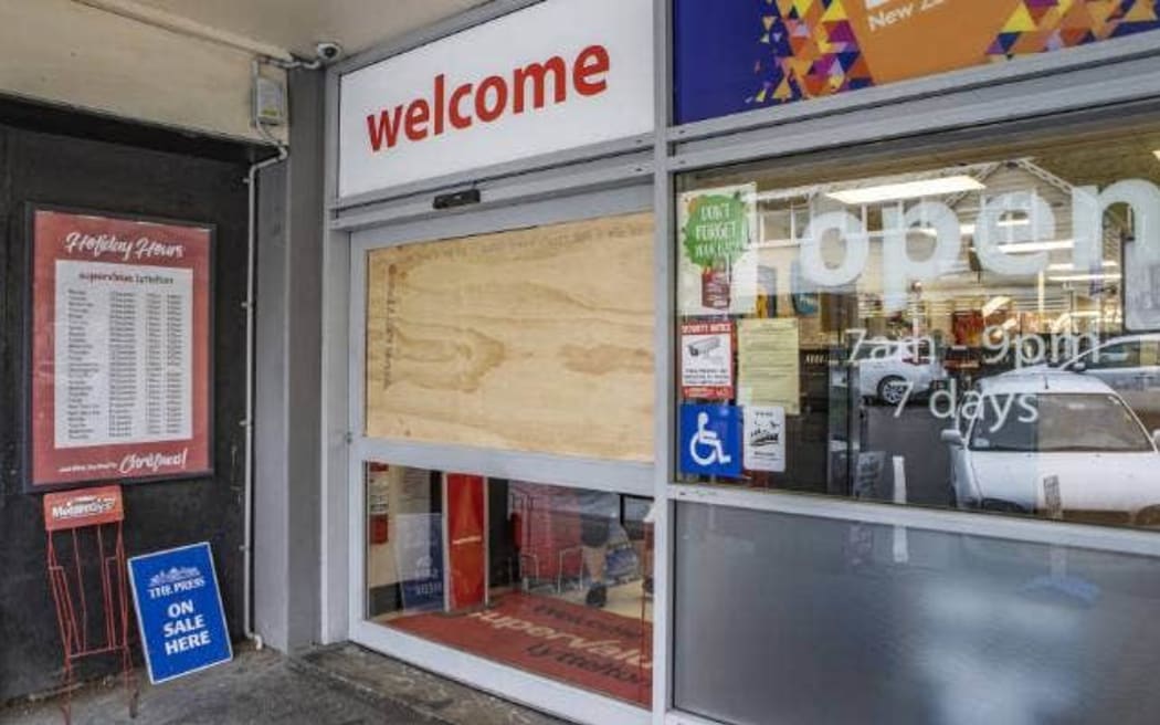 Lyttelton SuperValue was one of three businesses targeted by young smash-and-grab thieves at 2am on 27 December 2022.