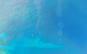 Drone footage of the HMNZS Manawanui which ran aground on a coral reef in Samoa