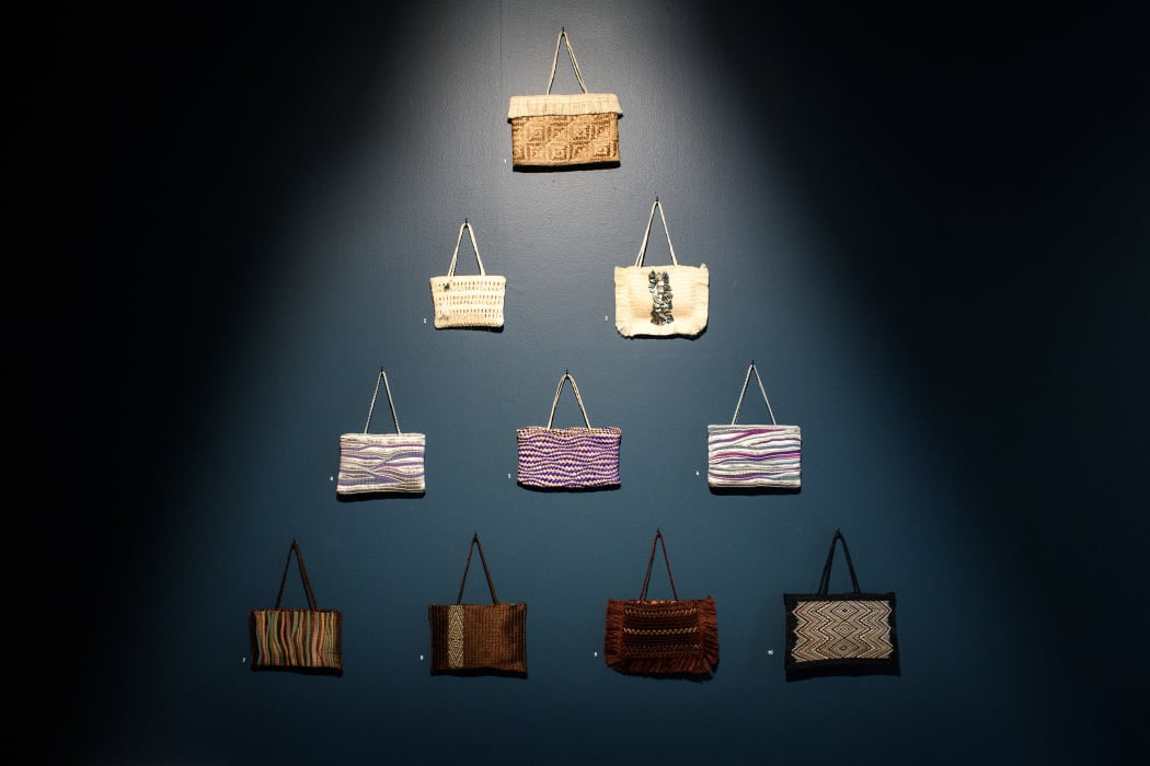 Works by Veranoa Hetet on display at The Dowse gallery.