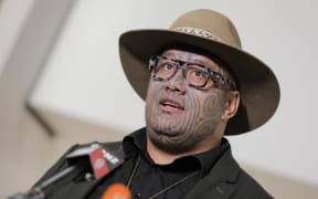 Co-leader of the Māori Party Rawiri Waititi addresses media on his party's response to Budget 22.