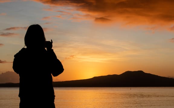 Auckland's Takapuna Beach on the morning of 26 March, on the first day of the nationwide Covid-19 lockdown.