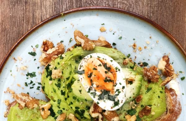 Boiled eggs and avocado