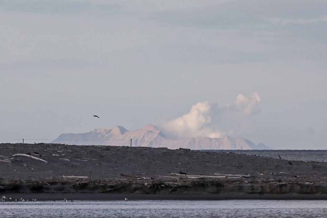Whakaari / White Island in the hours after the eruption.