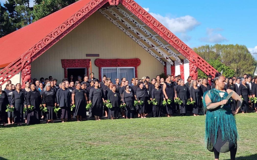 The powhiri at Omahu Marae.