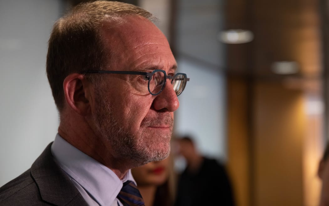 Andrew Little speaks to media