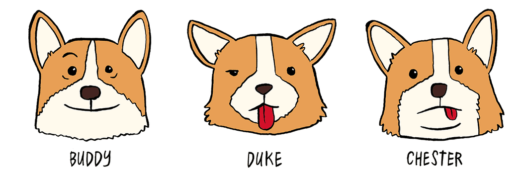 Some of Queen Elizabeth II's famous corgis - though perhaps not their real names.