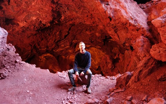 Will Hunt in the entrance of Wilgie Mia Mine in Western Australia.
