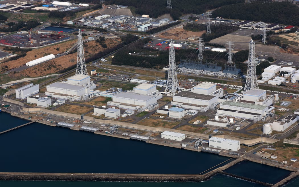 An aerial photo shows Kashiwazaki Kariwa Nuclear Power Plant in Kashiwazaki City, Niigata Prefecture on April 17, 2025. A draft ordinance necessary for a prefectural referendum on whether to restart Tokyo Electric Power Company's Kashiwazaki-Kariwa Nuclear Power Plant was rejected by the Niigata Prefectural Assembly on April 18th.   ( The Yomiuri Shimbun ) (Photo by Tetsuji Noguchi / The Yomiuri Shimbun via AFP)