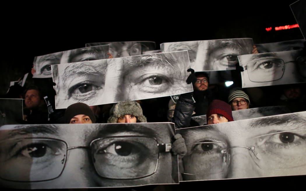 People gather at Union Square in reaction to the terrorist attack on French newspaper Charlie Hebdo on January 07, 2015 in New York City.