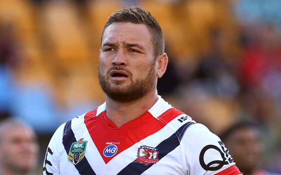 Jared Waerea Hargreaves playing for the Sydney Roosters in the NRL