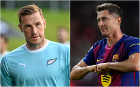 All Whites captain Chris Wood and Poland captain Robert Lewandowski.