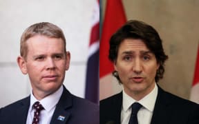New Zealand Prime Minister Chris Hipkins and Canada Prime Minister Justin Trudeau.