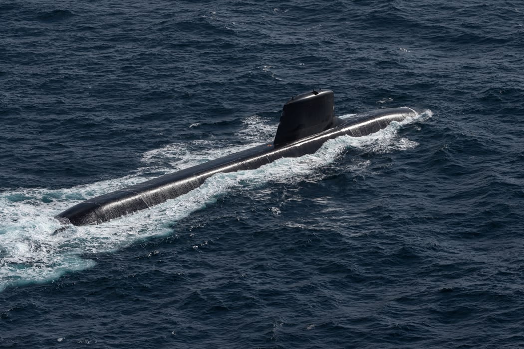 French navy nuclear attack submarine Suffren, a Barracuda class, pictured during tests in the Atlantic Sea on 5 July, 2020.
