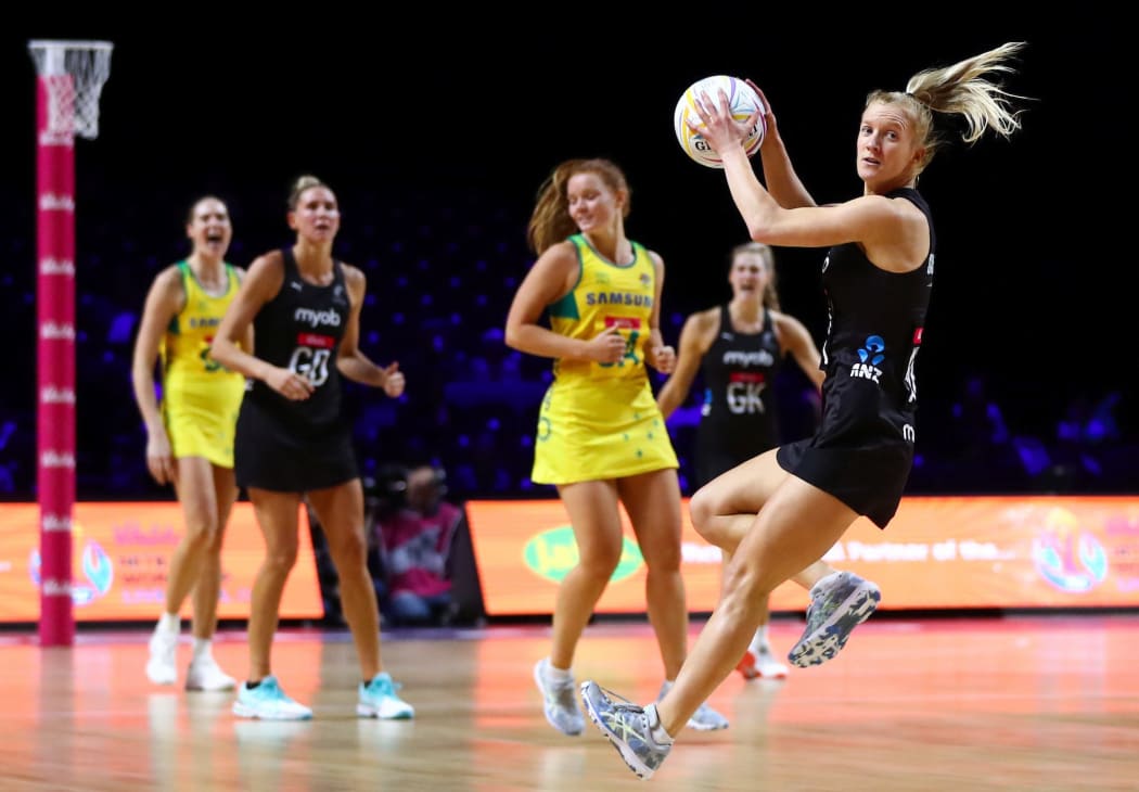 Netball World Cup 2019 - Australia v New Zealand - M&S Bank Arena, Liverpool, England - Shannon Saunders of New Zealand. 
/ www.photosport.nz