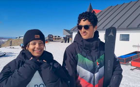 Amenah Almuhairi and Sultan Al Gandhi came from the United Arab Emirates to complete in the Winter Games Cardrona.