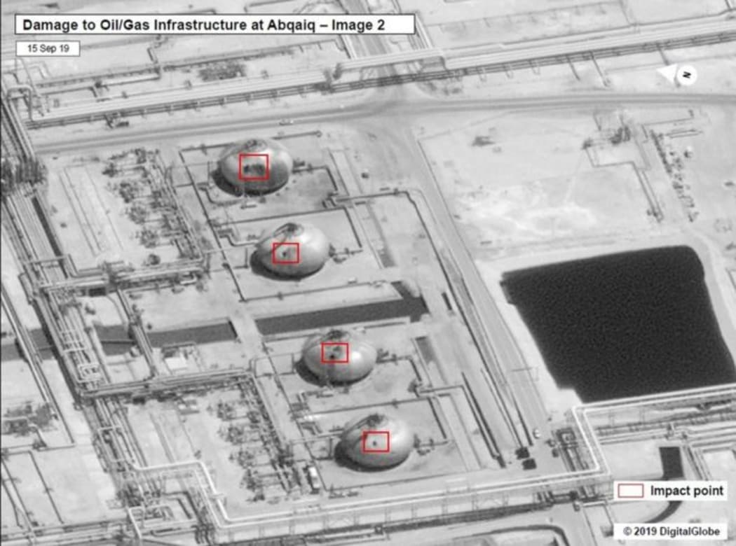 One of the US government's satellite images showing apparent damage.