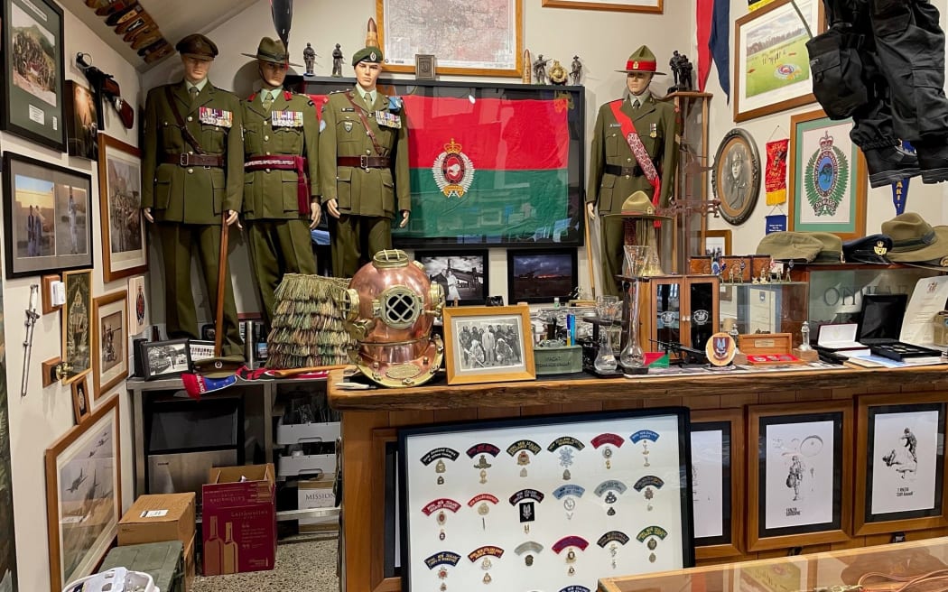 Military memorabilia in former soldier Gary Brandon's house.