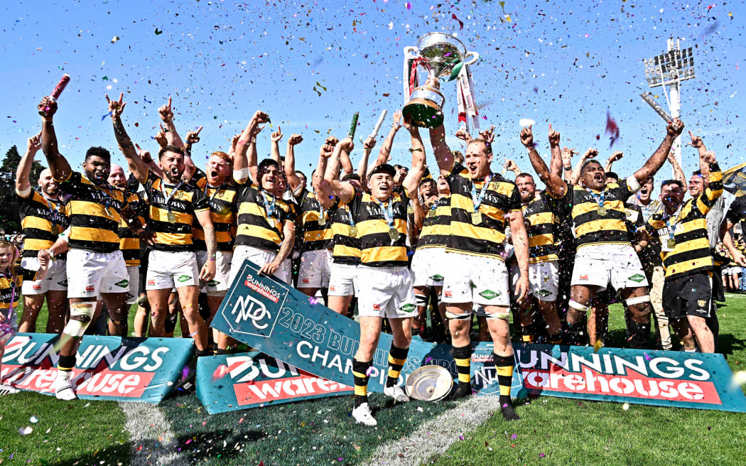 Taranaki celebrate after winning the NPC Final - Taranaki v Hawke’s Bay at Yarrow Stadium, New Plymouth.