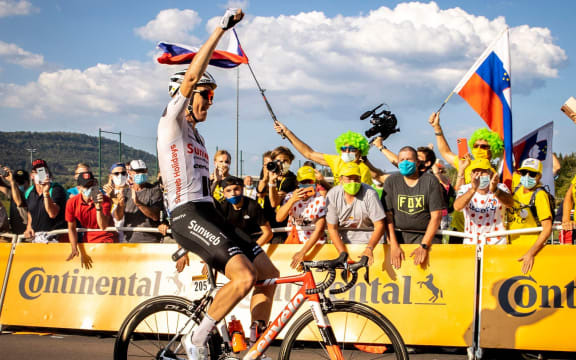Soren Kragh Andersen of Team Sunweb celebrates.