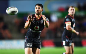 Warriors halves Shaun Johnson and Kieran Foran.
