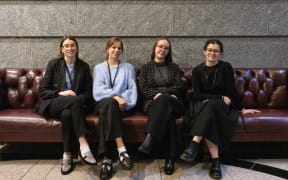 Rachael White, Anna Heath, Anna-Grace Somerfield, and Meg Lamb at Parliament