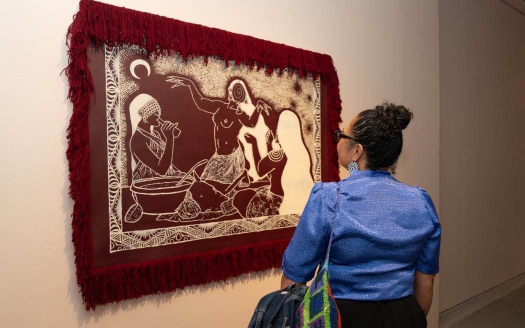 From Manuaha’apai Vaeatangitau's exhibition Koe Tau’ataaina o te Leiti at   Pātaka Art + Museum in Porirua,