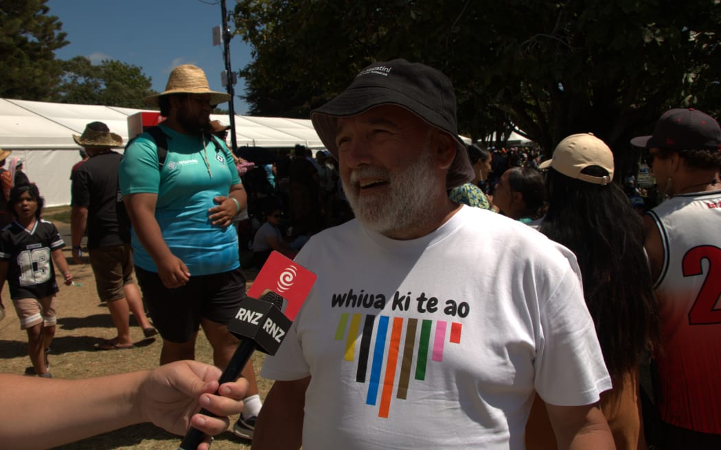 Dr Ruakere Hond speaking to RNZ at Te Matatini o Te Kāhui Maunga