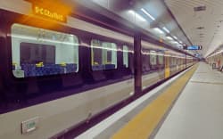 Karanga-a-Hape Station during a City Rail Link operational test ahead of the rail link opening.
