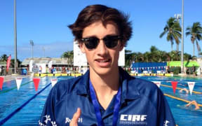 Cook Islands swimmer Wesley Roberts at the Oceania Championships.